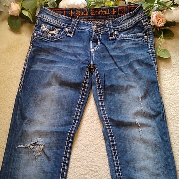 Rock Revival jeans with decorative pockets, distressing and extra stitching, - Picture 6 of 12